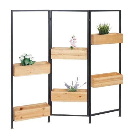 Raumteiler mit Pflanzkasten JAM-L32 Holz-Stahl 116x118cm