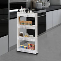 Rollregal 102x12x54.5cm Rollwagen Weiss