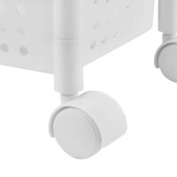 Rollregal 77x22x48cm mit Körben 3 Etagen Weiss