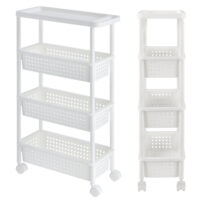 Rollregal 100x22x48cm Rollwagen Weiss