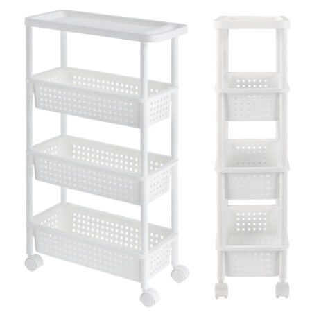 Rollregal 100x22x48cm Rollwagen Weiss