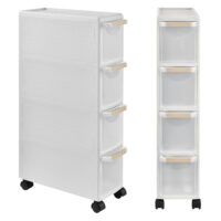 Rollregal 85x18x46.5cm Rollwagen Weiss