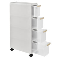 Rollregal 85x18x46.5cm Rollwagen Weiss