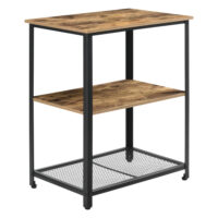 Servierwagen Freiburg Rollwagen mit Ablage Schwarz Holzfarben