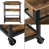 Servierwagen Thalwil 89.5x67x40cm Rollwagen mit Flaschenhalter