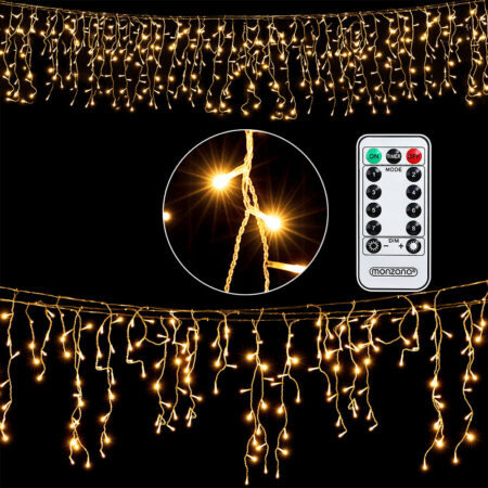 Regen Lichterkette mit 400 LEDs 15 Meter & Fernbedienung