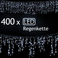 Regen Lichterkette mit 400 LEDs 15 Meter kaltweiss