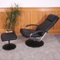 Relaxsessel Fernsehsessel mit Hocker schwarz