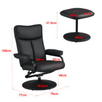 Relaxsessel Lohja 108x79x77 cm verstellbar mit Fusshocker