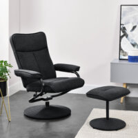 Relaxsessel Lohja 108x79x77 cm verstellbar mit Fusshocker Stoff