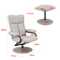 Relaxsessel Lohja 108x79x77 cm verstellbar mit Fusshocker Stoff