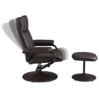 Relaxsessel Lohja 108x79x77cm verstellbar mit Fusshocker Braun