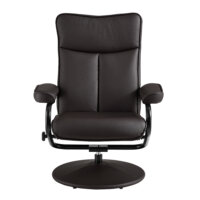 Relaxsessel Lohja 108x79x77cm verstellbar mit Fusshocker Braun