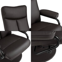 Relaxsessel Lohja 108x79x77cm verstellbar mit Fusshocker Braun