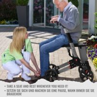 Rollator höhenverstellbar mit Sitz und Rückenlehne grau