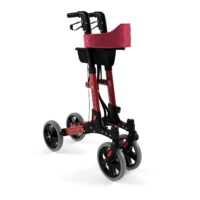 Rollator höhenverstellbar mit Sitz und Rückenlehne rot