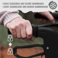 Rollator höhenverstellbar mit Sitz und Rückenlehne schwarz