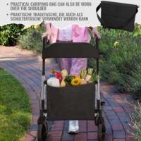 Rollator höhenverstellbar mit Sitz und Rückenlehne schwarz