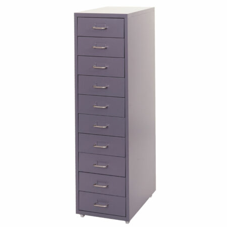 Rollcontainer Boston 10 Schubladen Stahlschrank 110x28x41cm dunkelgrau