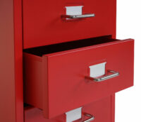 Rollcontainer Boston 6 Schubladen Stahlschrank 69x28x44cm ~ rot