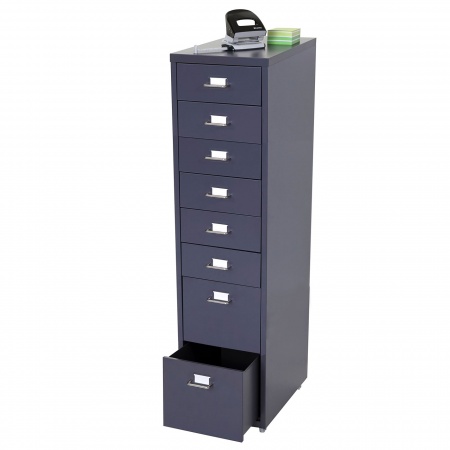 Rollcontainer Boston 8 Schubladen Stahlschrank 109x28x44cm