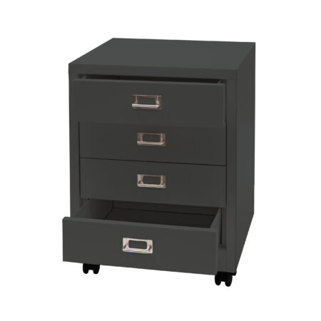 Rollcontainer JAM-L49 Aktenschrank Metall 55x40x41cm 4 Schubladen