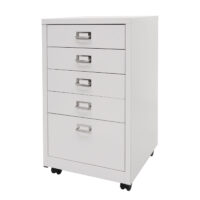 Rollcontainer JAM-L49 Aktenschrank Metall 75x40x41cm 5 Schubladen