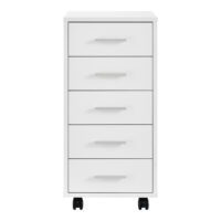 Rollcontainer Stockholm 63x33x38cm mit 5 Schubladen Weiss