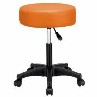 Rollhocker Drehstuhl mit extradicker Polsterung ~ orange