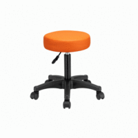 Rollhocker Drehstuhl mit extradicker Polsterung ~ orange