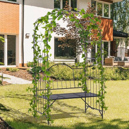 Rosenbogen Gartenbank Rankhilfe Metall 203cm