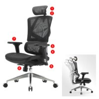 SIHOO Bürostuhl ergonomisch Lordosenstütze hohe Rückenlehne