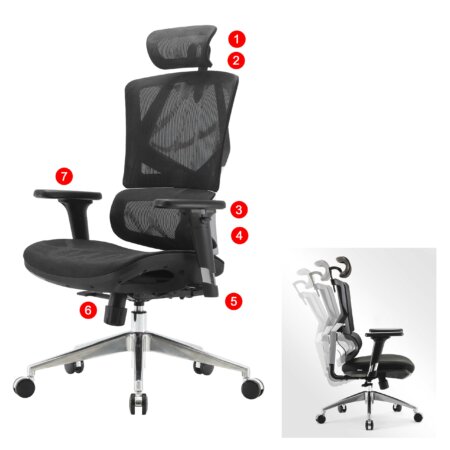 SIHOO Bürostuhl ergonomisch Lordosenstütze hohe Rückenlehne