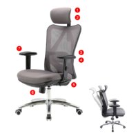 SIHOO Bürostuhl ergonomisch verstellbare Lordosenstütze 150kg belastbar