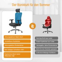 SIHOO Bürostuhl ergonomisch verstellbare Lordosenstütze 150kg belastbar