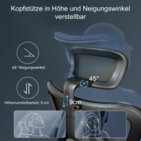SIHOO Bürostuhl ergonomisch verstellbare Lordosenstütze 150kg belastbar