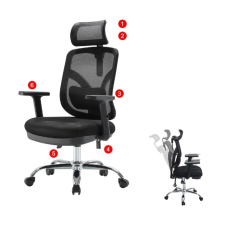 SIHOO Bürostuhl ergonomisch, verstellbare Lordosenstütze und Armlehne