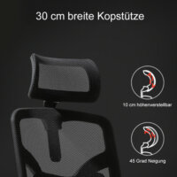SIHOO Bürostuhl ergonomisch, verstellbare Lordosenstütze und Armlehne