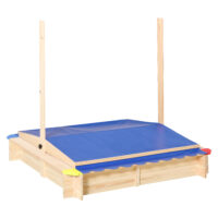 Sandkasten Zedernholz mit absenkbarem Dach 120x120cm