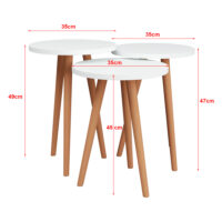 Beistelltisch Set Herrljunga im 3er Set rund Weiss
