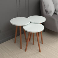 Beistelltisch Set Herrljunga im 3er Set rund Weiss
