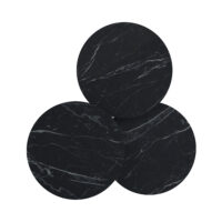 Beistelltisch Set Herrljunga im 3er Set rund Marmoroptik. schwarz