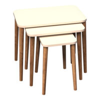 Satztisch Rangstrup 3er Set Creme