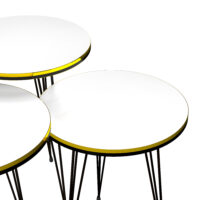 Satztisch Ry 3er Set Weiss Schwarz