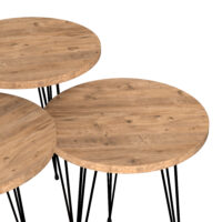 Satztisch Ry 3er Set Holzfarben Schwarz