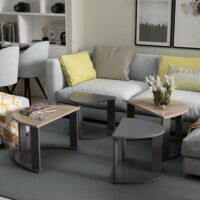 Couchtischset Dragsholm 4 tlg. Eichenoptik/Anthrazit