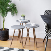 Beistelltisch Set Hjørring im 3er Set Rund 49xØ34cm Grau