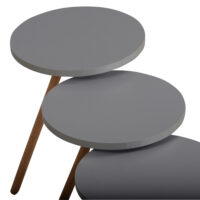 Beistelltisch Set Hjørring im 3er Set Rund 49xØ34cm Grau