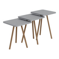 Beistelltisch Set Hobro im 3er Set Quadratisch 49x34x34cm Grau