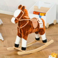 Schaukelpferd mit Sound "Wiehern" Braun 74x28x65cm